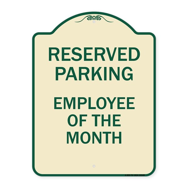 Reserved Parking Employee of Month Heavy-Gauge Aluminum Architectural Sign, 24" x 18", TG-1824-23149